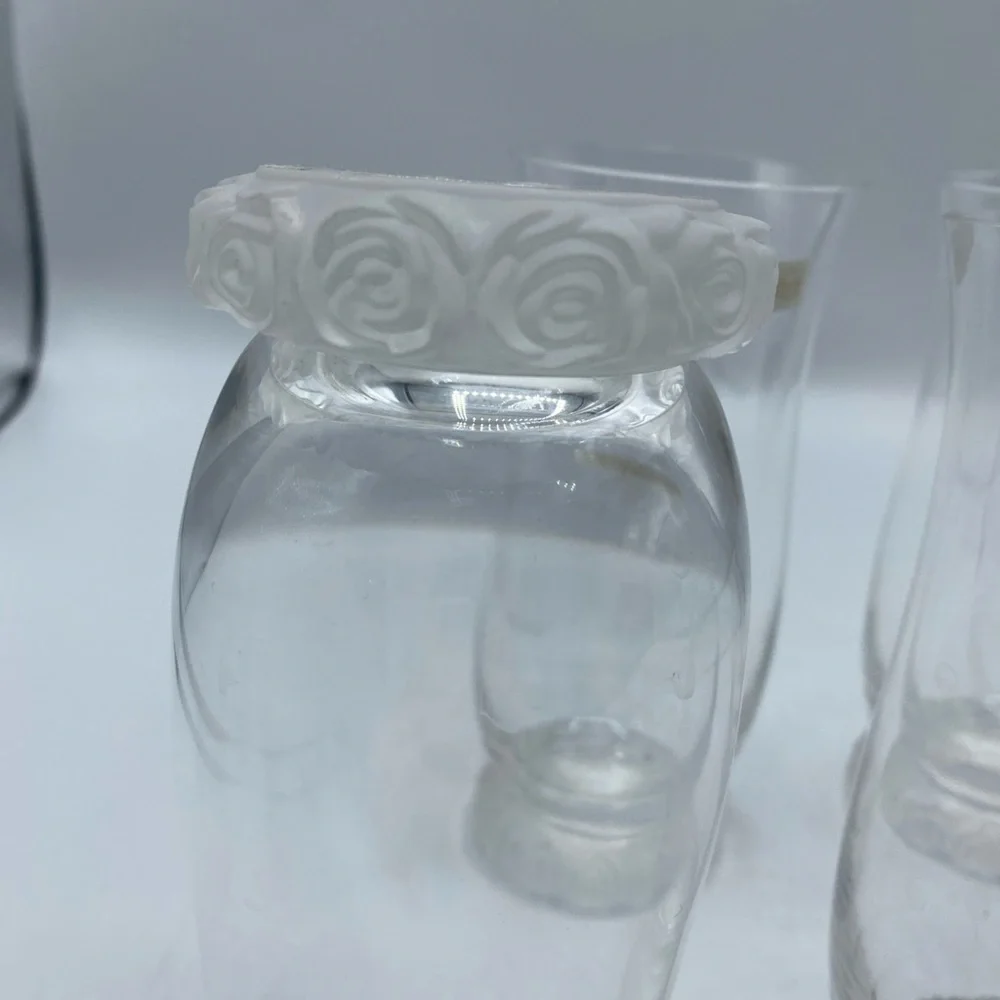 Rare Nachtmann Noblesse Crystal Highball Tumblers Set Of 4 Rose Detailed Base